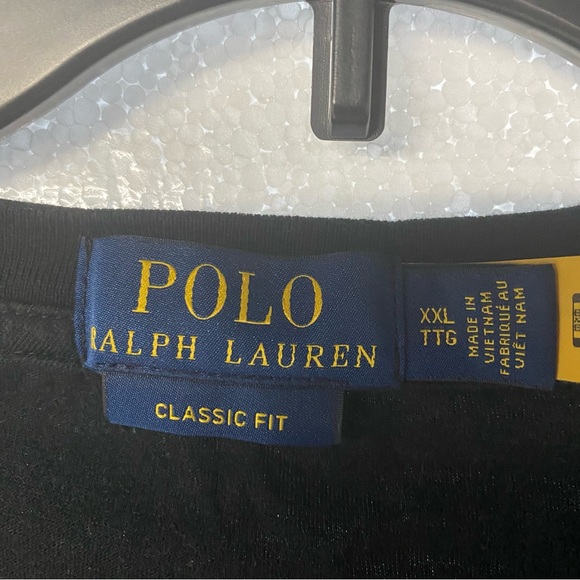 Polo Shirt Men XXL Black Colorful Spell Out Crew Neck Cotton Tshirt Short Sleeve - Picture 2 of 8